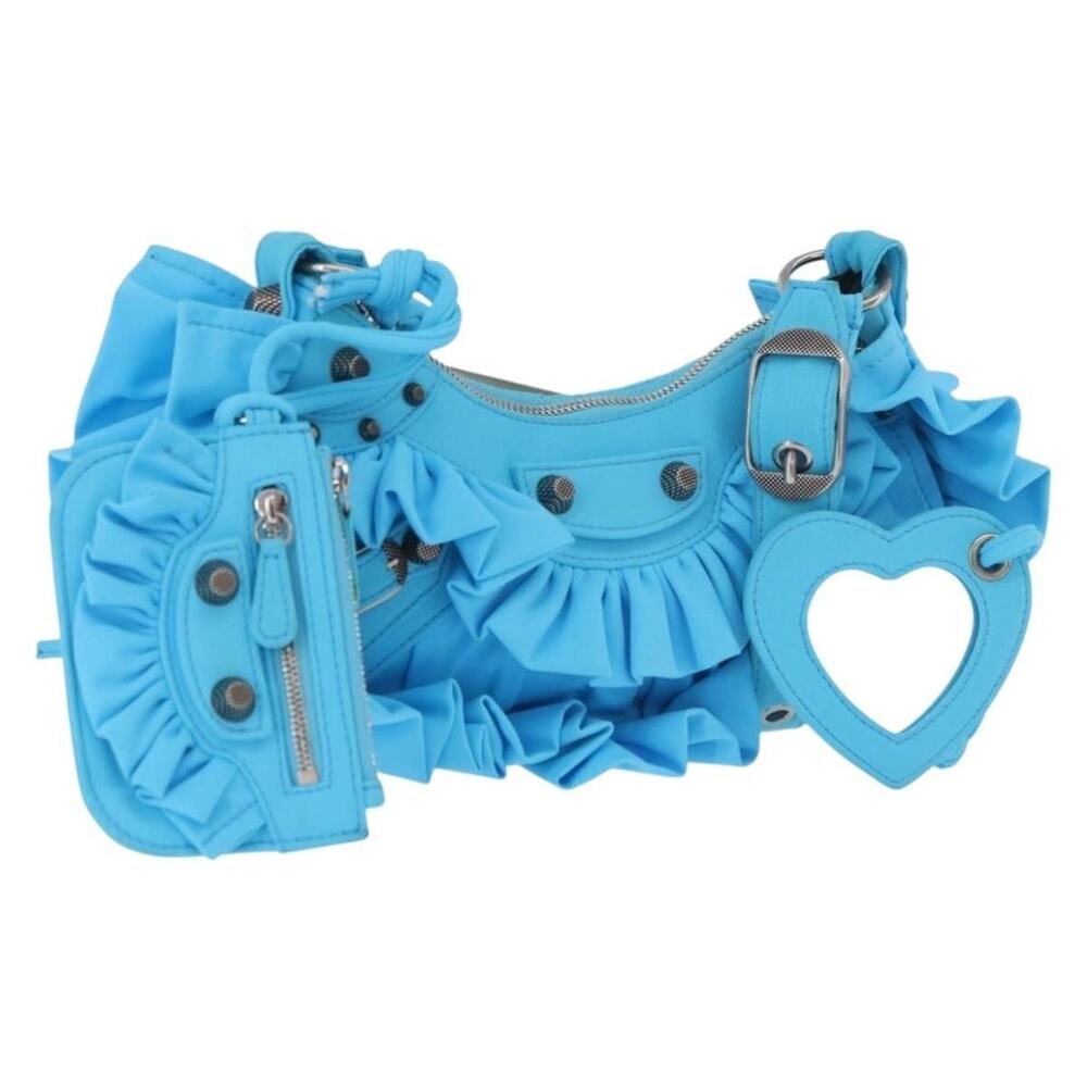 Balenciaga Leather Le Cagolel Mini Handbag Blue